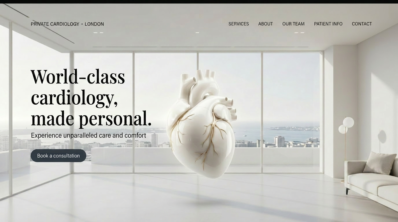 A bespoke clinic website designed and built on Mira Web